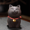Purple Clay Cat Tea Pet Figurine, Chinese Tea Table Decoration
