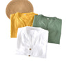 Men's Linen Cotton Short Sleeve Stand Collar Shirt
