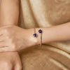 Crystal Open Cuff Bracelet with Geometric Charm