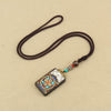 Tibetan Thangka Pendant Necklace, Ebony Wood Rope