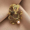 Vintage Dragon Pearl Brooch for Men and Women