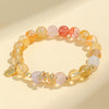 Amethyst and Rose Quartz Snake Charm Bracelet