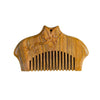 Green Sandalwood Comb with Cheongsam Shape and Floral Engraving