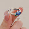 Lotus Flower Enamel Adjustable Ring