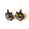 Mini Glowstone and Wood Cat Figurines for Desk Decor