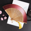 Vintage Cloud Crane Pattern Handheld Bamboo Folding Fan
