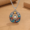 Year of the Dragon Colorful Double Dragons Playing Bead Copper Necklace