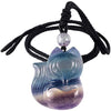 Carved Fox Crystal Pendant Necklace