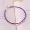 Natural Amethyst Beaded Bracelet with Gold-Tone Accents