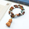 Multi-Wood Bead Bracelet with Six Syllable Mantra