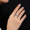 Blue Water Jade Dragon Scale Ring, Carved Ice-Grade Stone Band