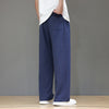 Men's Straight Leg Pants With Pockets Linen Cotton Blend