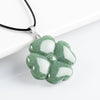 Natural Jade Four Leaf Clover Pendant Necklace