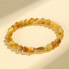 Tiger Eye Charm Bracelet with Koi, Bamboo and Mantra
