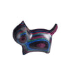 Rainbow Wood Mini Cat Figurine, Hand Carved Desk Ornament