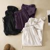 Cotton Linen Drawstring Pants Women Wide Leg Loose Casual Trousers
