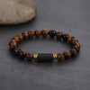 Black Obsidian and Tourmaline Bead Bracelet for Protection