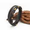 Lava Rock Tiger Eye Bead Leather Bracelet