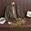 Jacquard Paisley Flower Pattern Color Contrast Design Tassel Cozy Scarf Shawl