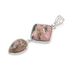 Geometric Double Stone Pendant Necklace with Polished Crystal