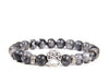 Paw Print Charm Bracelet with 8mm Stone Beads