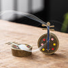 Mini Pipa and Gourd Fan Incense Burner, Alloy Metal Home Decor
