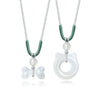 Chalcedony Cat Ear Pendant Necklace with Peace Buckle