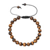 Tiger Eye and Lava Rock Bracelet, Handmade Adjustable Stone Bead