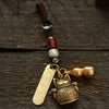Brass Lucky Cat Chinese Coin Wealth Keychains