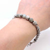 Stainless Steel Tiger Eye and Onyx Bead Bracelet