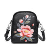 Embroidered Floral Crossbody Bag, Small PU Shoulder Purse