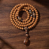 Bodhi Seed Mala Necklace with Dzi Bead Accents