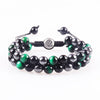 Tiger Eye Black Agate Evil Eye Double Row Bracelet