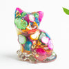 Crystal Chip Resin Cat Figurine Desktop Decoration