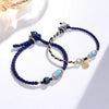 Moonstone PiXiu Blue Tiger Eye Fu Character Couple String Bracelet