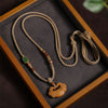 Sandalwood Peace Lock Necklace with Cotton Cord