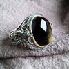 Adjustable Dragon Ring with Black Stone