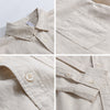 Men's Long Sleeve Linen Shirt Turn-down Collar Cotton Blend Casual Top