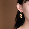 Gold-Tone Koi Fish Earrings with Faux Gemstones