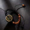 Wood Coin Bracelet, Handmade Geometric Charm