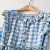 Women's Sleeveless Dress Cotton Linen Gingham Summer Maxi With Pockets