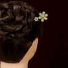 Floral Wood Hairpin with Tassel, Traditional Chinese Style