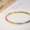 2.5mm Rainbow Tourmaline Bracelet, 14k Gold Gradient