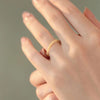 Citrine Happiness Prosperity Ring - Delicate Faceted Crystal Band