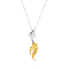 Sterling Silver Koi Fish Necklace with Gold-Tone Tail