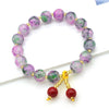 Liuli Glass Bead Bracelet with Cherry Charm