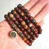 8mm Natural Stone Lotus Mala Bracelet