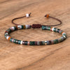 Natural Stone Disc Bead Bracelet with Adjustable Cord