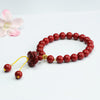 Cinnabar Rose Bracelet with Gold-Tone Accents