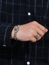 Rotating Tiger Head Charm Bracelet, Silver-Tone Copper